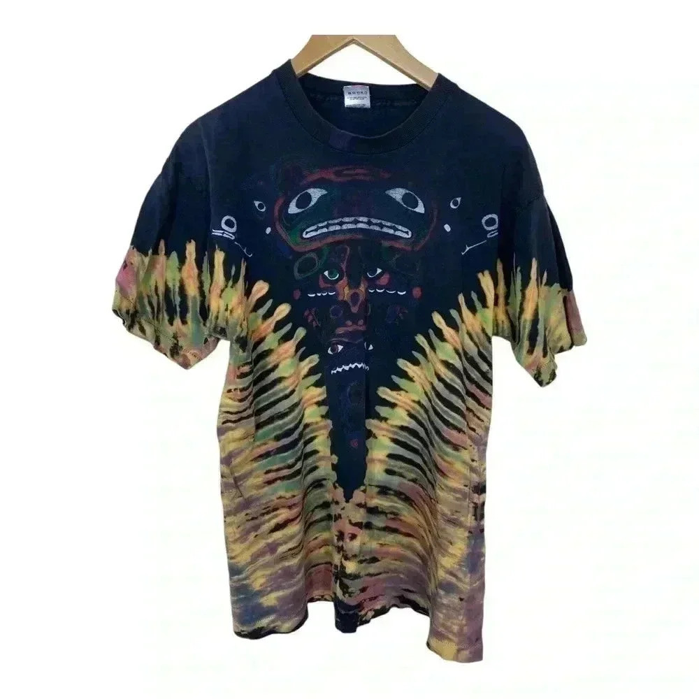 Totem pole 90s tie dye t shirt Deadhead single stitch 90s size XL
